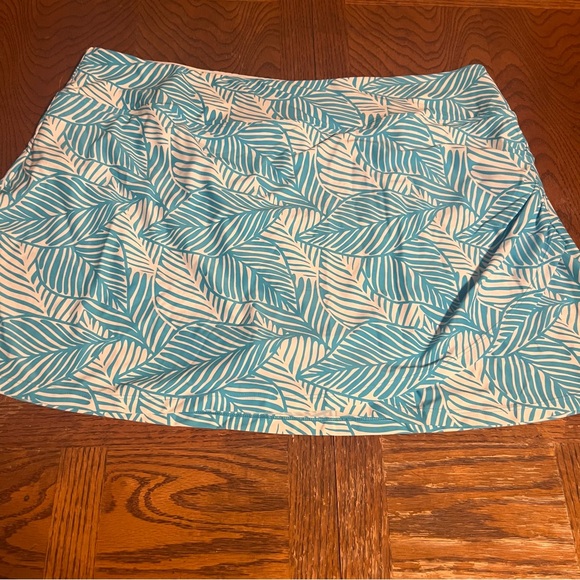 Coolibar Women's Big Wave Swim Beach Skort in Blue Paradise Palm Sz XL UPF 50 - Picture 6 of 15